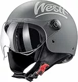 Westt Jethelm Motorradhelm mit Visier ECE 22.06 Zertifiziert Roller Helm für Damen und Herren Mopedhelm Ideal für Motoroller, Moped, Scooter, Mofa usw