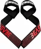 Beast Gear Zughilfen für Krafttraining - Lifting Straps für Fitness Bodybuilding mit 8mm Gepolstert, Handgelenk Bandagen für Gewichtheben, Gym Zubehör für Frauen und Männer (2er Set, 57.5cm)