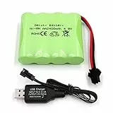 Gecoty® 4,8V Akku, 2400mAh Wiederaufladbarer AA NiMH Akkupack RC Auto Batterie mit SM Stecker für Ferngesteuerte Trucks, Beleuchtung, Elektrowerkzeuge
