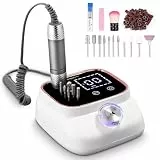 UIHOL 45000RPM Elektrisch Nagelfräser Professionelle, Fräser für Gelnägel, Tragbare Elektrische Nagelfeile, mit Nagelfeile Maniküre Pediküre Zubehör Set für den Heimgebrauch,Nagelstudios, Rotgold