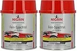 NIGRIN Performance Fein-Spachtel, härtet ohne Rissbildung, glättet Kratzer und Unebenheiten, 245 g inkl. 5 g Härter (Packung mit 2)