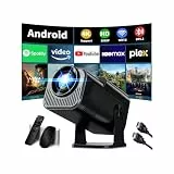 Mini Beamer Unterstützt 4K 1080P, Projektor Tragbarer mit WiFi 6 und Bluetooth 5.2, Beamer Klein Projektor Auto Keystone 270° Dreh Kompatibel mit HDMI/TV Stick/Memory Stick/Laptop, Schwarz