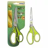 smart by Leviatan Smart 3D210 3D-Schere für Erwachsene, Schneiderschere Stoffschere Profi, und Papier | Bastelschere Kinder, Kinderschere, braun-schwarzer Kunststoff Griff, 21 cm lang x 12 Stück