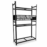 ALL Premium Reifenregal 12 Reifen 180x110x40cm schwarz, 175kg Traglast, Reifenregal 8 Reifen Reifenständer und Reifenhalter, Felgenbaum Garagen Zubehör für Lager & Garage