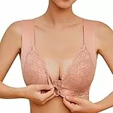 Generisch Sport BH Vorne Verschluss Bügelloser BH Damen Ohne Bügel Push up Große Größen Brüste Starker Halt Soft Seamless Nahtloser BHS Bequem Bra Klassische Bustier 001 Coffee M