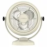Cecotec - Tischventilatoren EnergySilence 800 RetroDesk Beige, 20 W Leistung, Durchmesser 20 cm, einstellbare Neigung, 3 aerodynamische Flügel, 2 Geschwindigkeiten, robuste und stabile Basis, Beige