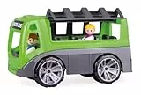 Lena 04454 - Truxx Bus, Spielbus Fahrzeug ca. 27 cm, Spielset mit robustem Reisebus und 2 vollbewegliche Spielfiguren, Spielfahrzeug Set für Kinder ab 2 Jahre, Spielzeugbus in grün/grau