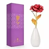 Muttertagsgeschenk,Galaxy Rose Blume mit Vase, Muttertagsgeschenke für Mama