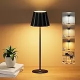 Suright Tischlampe Kabellos, 5000mAh Akku Tischleuchte mit 3 Farbmodi & Stufenlos Dimmbar, LED Tischlampe IP54 Wasserdicht für Outdoor Camping, Terrasse, Wohnzimmer, Schlafzimmer