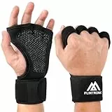 flintronic Offene Trainingshandschuhe, Fitness Handschuhe Herren Damen mit Integrierten Handgelenksmanschetten und Vollflächiger, Trainingshandschuhe für Training, Klimmzüge, Calisthenics (M)