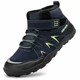 Littleplum Winterschuhe Jungen Winterstiefel Kinder Barfussschuhe Winter Warm Gefüttert Schneestiefel Wanderstiefel(B Dunkelblau,33EU)