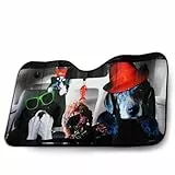 OK Cars AZ-SAA-044 Auto Frontscheibe, Sonnenschutz für die Windschutzscheibe, Frontscheibenabdeckung mit Motiv Hund, 130x70cm