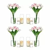 Windlicht Glas Kerzenhalter Kerzenständer Glaszylinder：Romadedi 12er Set Windlichter für Kerzen Stumpenkerzen Schwimmkerzen Kerzenglas Glasvase für Hochzeit Party Esstisch Tischdeko Wohnzimmer Deko