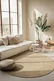 Hanse Home Jute Teppich Rangpur Rund – Natur Wohnzimmerteppich - Handgewebt & Natürlich – Boho Naturfaser Juteteppich für Wohnzimmer, Schlafzimmer, Esszimmer, Flur, Küche – Natur Weiß, 140cm