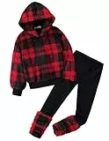 Arshiner Mädchen Bekleidungssets Winter Fleece Hoodie mit Leggings Set Warm Kuschelig Kleidung Zweiteilig Outfits für Kinder 11-12 Jahre
