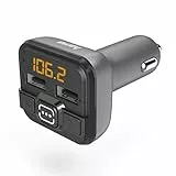 Hama Bluetooth FM Transmitter fürs Autoradio mit Kfz Ladegerät (Auto Adapter für Zigarettenanzünder Buchse mit Anschlüssen für microSD, USB Stick und zum Laden, Wireless Bluetooth Transmitter) grau