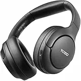 TOZO HT2 Over Ear Kopfhörer Bluetooth,Hybrid Active Noise Cancelling Kopfhörer,Kopfhörer Kabellos Bluetooth mit App Steuerung, Hi-Res Audio,60 Std Spielzeit,Tiefer Bass,Komfortable Ohrmuscheln,Schwarz