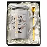 Doublewhale Opa Geschenk, Bester Opa Geschenk Geburtstag, Geschenke für Großvater zum Valentinstag Vatertag, 14 Oz Marmor Kaffeetasse mit Goldener Druckgrafik, Edle Geschenkset