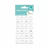 Maildor CY039Opack - Packung mit 10 Bögen 3D Sticker Cooky - Aufkleber, 7,5x12cm, Gespenster, 240 Stickers, 1 Pack