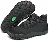 SAGUARO Kinder Winter Barfußschuhe Mädchen Jungen Winterschuhe Warm Gefüttert Winterstiefel Leicht Rutschfest Winterboots für Wandern & Trekking, Will Ⅰ, Schwarz, 34 EU