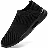 JUEQIBAA Slip on Sneaker Herren Turnschuhe Sportschuhe Laufschuhe Atmungsaktiv Joggingschuhe Straßenlaufschuhe Outdoor Walkingschuhe Schwarz 42