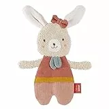 Fehn Knister Hase fehnNATUR - Activity Baby Raschel Spielzeug zum Greifen und Spielen - Activity-Rascheltier Babyspielzeug - Motorikspielzeug & Knisterspielzeug für Babys und Kleinkinder
