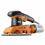 AEG 250 W Schwingschleifer FS250, Schleiftellergröße 90x87 mm, mit Staubbeutel