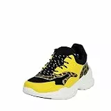 Fitters Footwear That Fits Damen Sneaker Madeleine Lederimitat Moderner Sneaker mit Leo-Print Übergröße (43 EU, gelb)
