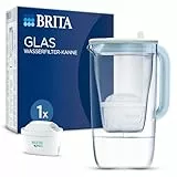 BRITA Glas Wasserfilter-Kanne hellblau (2,5l) inkl. 1x MAXTRA PRO All-in-1 Kartusche – Premium Design Kanne aus Glas, robust & leicht/reduziert Kalk, Chlor, Metalle wie Blei & Kupfer