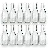 Glasflasche „Bottle groß“ – 12er Set – 6,5 x 18,5 cm – Dekoflasche aus Glas, Blumenvase, Flaschenvase & Tischdeko klar 12 Stück