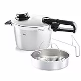 Fissler Vitavit Premium/Schnellkochtopf (4,5 L, Ø 22 cm) Edelstahl-Dampfkochtopf,4-Garstufen, inkl. Einsatz - Made in Germany, Induktion