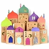 30 Ramadan-Geschenktüten mit Stanzteilen-Papiertüten aus Kraftpapiert Ramadan deko- Eid Mubarak dekoration -Häuser tüten-DIY Ramadankalender zum Befüllen -muslimischen deko Islam zuckerfest deko