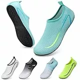 WateLves Wasserschuhe Badeschuhe Damen Herren Aquaschuhe Strandschuhe Schnell Trocknend Slip on Breathable Surfschuhe Unisex Schwimmschuhe für Beach Pool Surfen Yoga HimmelBlau 40/41