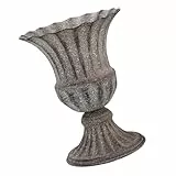 Cabilock Grabvase Metall Friedhof Blumenvase Memorial Vase Robust Vintage für Gedenkstätte Innen Außen Dekoration Geeignet für Kunstblumen und Trockenblumen