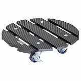 Wagner Pflanzenroller WPC Ø 29 x 7,5 cm I Blumenroller für Außenbereich + Innenbereich I Kübelroller FSC® Wood Plastic Composite, anthrazit I 2 Feststeller I Tragkraft 100 kg - 20052501
