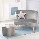 roba Kindersitzgruppe „Lil Sofa” inkl. Kindersofa, Sternenhocker, Dekokissen Stern in silbergrau