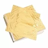 NXPUXP 100 Blatt Imitation Blattgold,Goldfolie,Goldfolie Zum Basteln,Blattgold Zum Basteln,Zum Basteln DIY Crafting(16 * 16cm)
