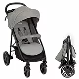 Graco Buggy EezeFold DLX | leichter Reisebuggy mit Einhand-Faltmechanismus, 4-Rad-Federung, flacher Liegeposition & großem Korb - Lunar Grau