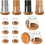 28 Stück GICUNK Stuhlbeinkappen Rund, Filzgleiter für Stühle, Stuhlbeinschoner Silikon Transparent mit Filz, Schutzkappen bodenschutz für Stuhlbeine für Hartholzböden (Fit 13-20mm)