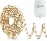 ZAIYW LED Streifen mit Batterie, 3 Meter 90 LED Strip Batteriebetrieben mit 5 Modi Timer, Wasserdicht LED Lichtband für Schlafzimmer Zuhause Dekoration (Warmweiß)