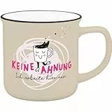 Sheepworld Becher mit Spruch Keine Ahnung | Kaffeebecher mit schwarzem Trinkrand, 35 cl, Höhe 8,5 cm | Tasse, lustiges Geschenk, für Freunde und Kollegen | 74836