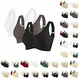 Generisch 3er Pack Push Up BH Damen Ohne Bügel,V-Ausschnitt Nahtlose Unterwäsche,Bequemer Klassische BHS Bralette mit Verstellbare Schultergurte,Weicher Vollständiger Bra Bügelloser