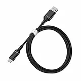 OtterBox verstärktes USB-A auf USB-C Kabel, Ladekabel für Smartphone und Tablet, Ultra-Robust und getestet auf Biegsamkeit und Flexibilität, 1M, Schwarz