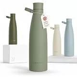 LARS NYSØM Trinkflasche Edelstahl 1000ml | Isolierflasche 1 Liter | Auslaufsichere Wasserflasche für Sport, Fahrrad, Hund (Sage Green, 1000ml)