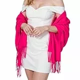 Abeillo Pashmina Schals für Damen,Elegante Pashmina Schals,Soft Schultertuch für Damen Hochzeiten Abendkleider(Rosa)