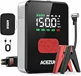 ACEZUK 7000A Starthilfe Powerbank für Pkw mit Kompressor 150PSI 12V Starthilfe Batteriepack (All Gas/12L Diesel), Autobatterie Starter mit Tragbaren Starthilfekabeln, LED-Leuchten