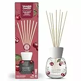 Yankee Candle Signature Diffusor mit Rattanstäbchen | Black Cherry | 100ml | bis zu 10 Wochen Duft | Recycelbare Verpackung | Perfekte Geschenke für Frauen