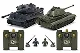JAMARA Panzer Tiger Battle Set 2,4 GHz - Battlemodus mit simulierter Schadensanzeige (Antriebsausfall, Kampf- und Fahrunfähig), extrem wendig, Geschützfeuer, Maschinengewehrfeuer