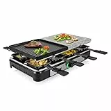 Tristar Raclette RA-2747 – 4-in-1 – Raclette/Kochstein/Grill/Teppanyaki – 8 Personen – 1400 W
