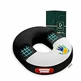 Ecosafeter Donut Sitzkissen aus Memory Foam – Ergonomisches Ringkissen für Büro, Auto & Homeoffice – Druckentlastendes Sitzpolster bei langem Sitzen – rutschfest, Waschbarer Bezug(Schwarz)